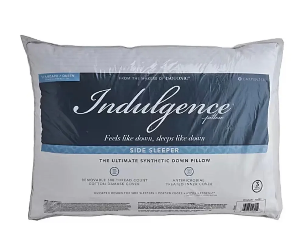 Indulgence Down Alternative Side Sleeper Pillow White Standard/Queen